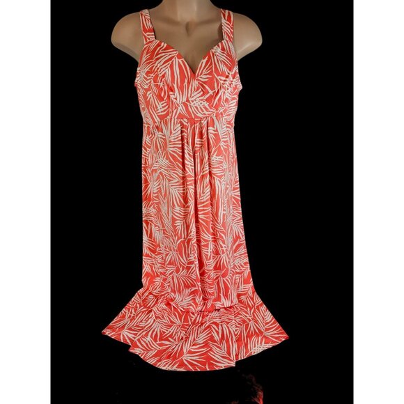 Geneology Size 2X Womens Coral Smock Thin Strap Long Dress with Matching Fabric - Picture 1 of 6
